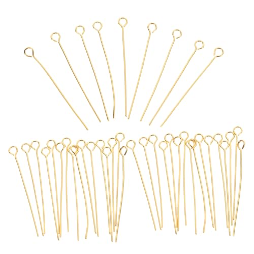 CLISPEED 100 Stück Goldfarbene Edelstahl Nadel Ohrstecker DIY Schmuckzubehör Langlebige Schmuckkettelstifte für Ohrringe Selber Machen für Halsketten Armbänder und Bastelprojekte von CLISPEED