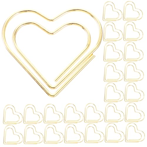CLISPEED 100 Stück Herzförmige Büroklammern Aus Metall Kleine Dekorative Paper Clips Für Büro Schule Planer Notizbücher Goldfarben Kreative Form CLISPEED 100 Stück Herzförmige Büroklammern Aus Metall Kleine Dekorative Paper Clips Für Büro Schule Planer Notizbücher Goldfarben Kreative Form von CLISPEED