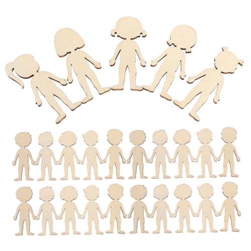 CLISPEED 100 Stück Holzfiguren Bastelset DIY Blanko Personenformen Mädchen Jungen Holzscheiben Kreative Handarbeit Fördert Feinmotorik und Kreativität Kindergarten Bastelmaterial CLISPEED 100 Stück Holzfiguren Bastelset DIY Blanko Personenformen Mädchen Jungen Holzscheiben Kreative Handarbeit Fördert Feinmotorik und Kreativität Kindergarten Bastelmaterial von CLISPEED