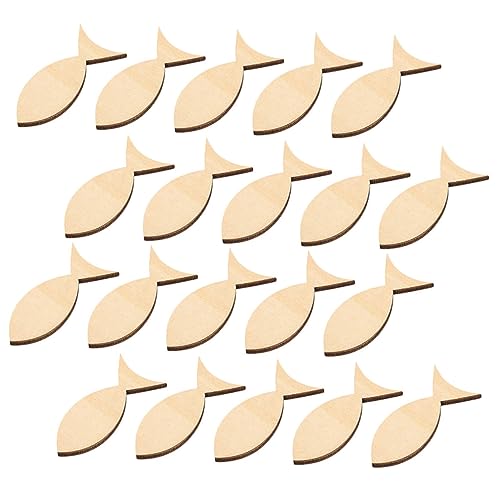 CLISPEED 100 Stück Holzspäne zieren hochzeitsdeko holzpaneele holzbretter holzdielen bretter holzbohlen bretter ausgeschnitten dekorativ Fischausschnitte aus Holz Fischausschnitt aus Holz von CLISPEED