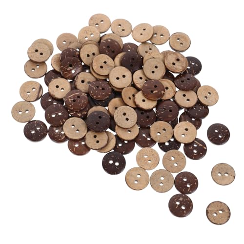 CLISPEED 100 Stück Kokosnussknöpfe Rund Naturholzknöpfe zum Annähen Dekorative Knöpfe für DIY Basteln Kleidung Schuhe Hüte Taschen Vintage Stil Robust und Vielseitig von CLISPEED