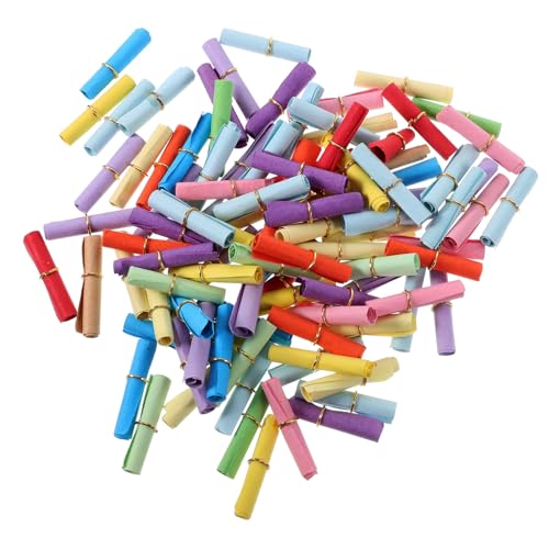 CLISPEED 100 Stück Mini Papierrollen für Bunten Farben Dekoration für Glücksflaschen Botschaften Diy Projekte Langlebiges Material für Kreative Notizen von CLISPEED