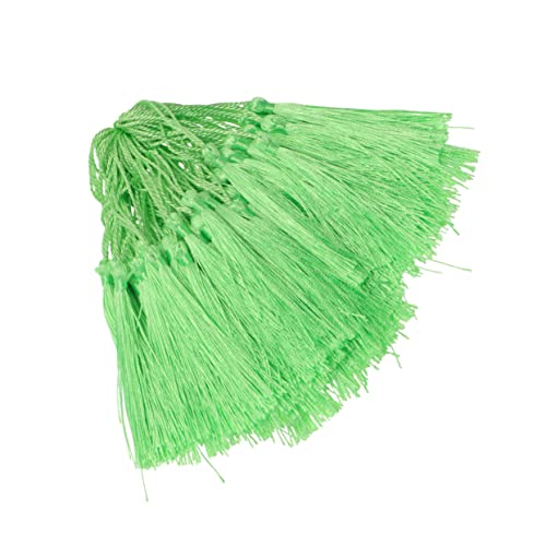 CLISPEED 100 Stück Quaste Lesezeichen Basteln Herstellung Quasten Bastelzubehör Handy-anhänger Diy Zubehör Fan-anhänger Green von CLISPEED