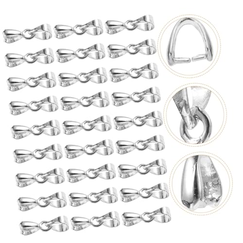 CLISPEED 100 Stück Quetschverschluss Anhängerverbinder für Schmuckherstellung Leichte Langlebige Kettenverschluss Clips Einfach zu Befestigen für DIY Halsketten und Armbänder von CLISPEED