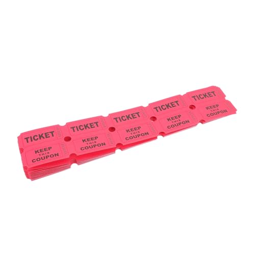 CLISPEED 100 Stück Raffle Tickets Rote Lose für Veranstaltungen Karneval Party Schulfeiern Perforierte Event Tickets aus Stabilem für Aktivitäten und Gewinnspiele von CLISPEED