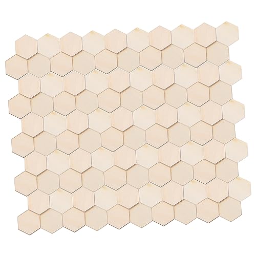 CLISPEED 100 Stück Sechseckige Holzscheiben Buchenholz Ornamente für Diy Basteln Hochzeiten Geburtstage Weihnachtsdekorationen Ungelackt für Kreative Projekte von CLISPEED