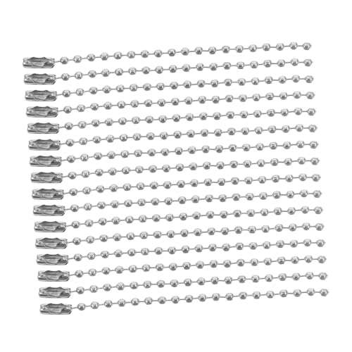 CLISPEED 100 Stück Silberne Kugelkette Edelstahl DIY Schlüsselanhänger Schmuckanhänger Vielseitige Metallkette zum Basteln für Anhänger Hundemarken und Dekoration von CLISPEED
