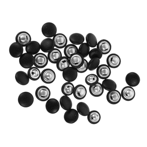 CLISPEED 100 Stück Teiliges Hochwertige Schwarze Lederknöpfe zum Annähen für Kleidung Handtaschen DIY Bastelprojekte und Kreative Stoffverzierungen von CLISPEED