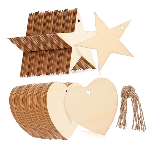 CLISPEED 100 Stück Teiliges Holzanhänger mit Stern Herzform Glatte Oberfläche Vielseitig Einsetzbar für DIY Dekoration Geschenk Weihnachtsanhänger Langlebige Holzmaterialien CLISPEED 100 Stück Teiliges Holzanhänger mit Stern Herzform Glatte Oberfläche Vielseitig Einsetzbar für DIY Dekoration Geschenk Weihnachtsanhänger Langlebige Holzmaterialien von CLISPEED