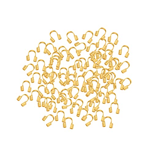 CLISPEED 100 Stück U Förmige Kupferdraht Schutzbügel für Schmuckherstellung DIY Zubehör für Halsketten Armbänder Langlebig Goldfarben für Drahtschutz und Reparatur von CLISPEED