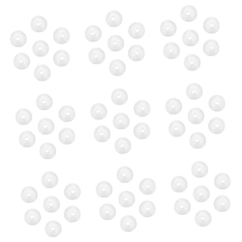 CLISPEED 100 Stück Weiße Katzenaugenrundperlen aus Resin DIY Schmuckherstellung Lose Spacer Perlen für Armbänder Leichte Bastelperlen mit Glatter Oberfläche für DIY Bastelzubehör von CLISPEED