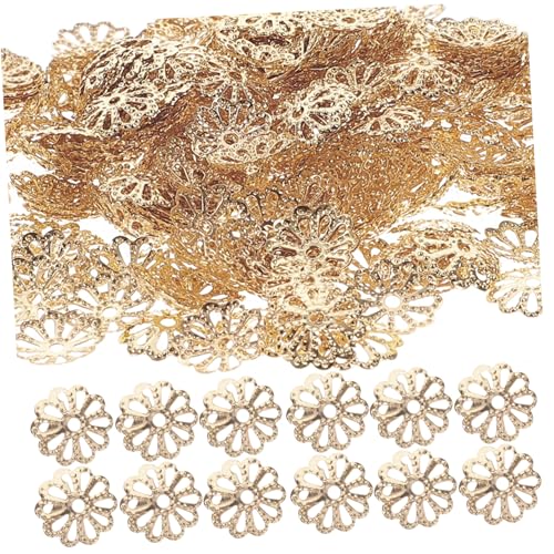 CLISPEED 1000 Stück Vintage Blumen Perlenkappen aus Eisen Feingliedrig Hohl Spacer Bead Caps für Armbänder DIY Schmuckherstellung Zubehör von CLISPEED