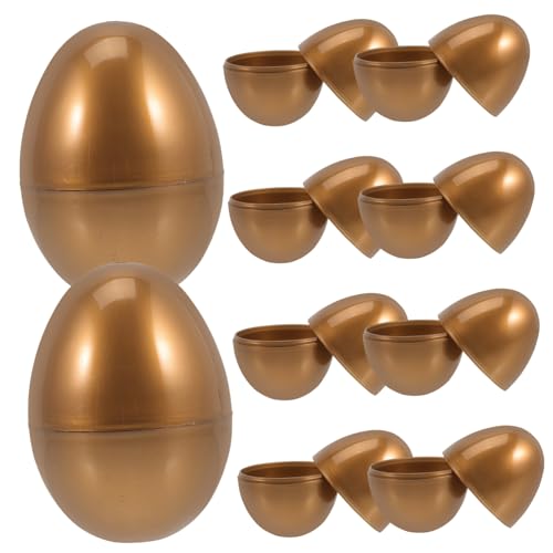 CLISPEED 10Stücke Füllbare Goldene Ostereier aus Hochwertigem Kunststoff Dekoration für Osterpartys und Kreative Überraschungen von CLISPEED