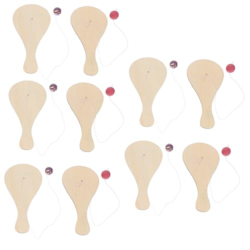 CLISPEED 10Stücke Holz Paddel Ballspielzeug Für Kreatives DIY Malspielzeug Für Doodle Und Bastelaktivitäten Für Kindergarten Und Kindergeburtstagsfeiern von CLISPEED