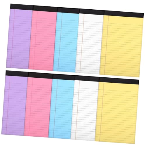 CLISPEED 10er Packung Farbige Notizblöcke Liniert Kleine Pocket Notebooks zum Einfachen Abreißen für Büro Schule und Unterwegs von CLISPEED