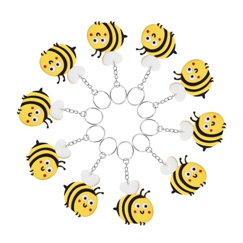 CLISPEED 10stücke Cute Bee Schlüsselanhänger Teiliges Cartoon Bienen Schlüsselring Für Taschen Geldbörsen Und Rucksäcke Verspielte Dekoration Für Kindergeburtstage Und Partys von CLISPEED