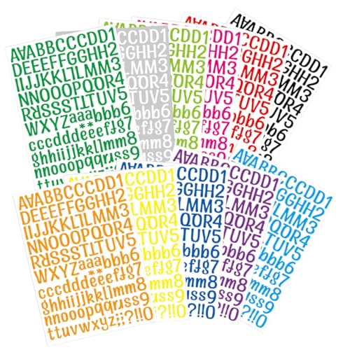 CLISPEED 12 Blatt Teiliges Bunte Selbstklebende Buchstaben und Zahlenaufkleber Wasserfest Vielseitig für DIY Scrapbooking Briefkästen Grußkarten Notizbücher Wasserflaschen und CLISPEED 12 Blatt Teiliges Bunte Selbstklebende Buchstaben und Zahlenaufkleber Wasserfest Vielseitig für DIY Scrapbooking Briefkästen Grußkarten Notizbücher Wasserflaschen und von CLISPEED