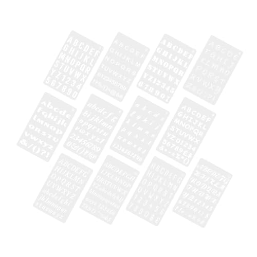 CLISPEED 12 Blatt Teiliges Schablonen für Buchstaben und Zahlen Wiederverwendbare Kunststoff Schablonen für Malen und DIY Handwerk für Wandgestaltung Scrapbooking und Dekoration von CLISPEED