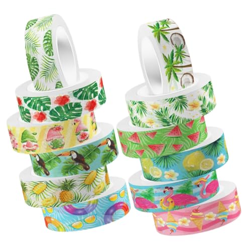 CLISPEED 12 Rollen Hawaiisches Feuerfalken Washi Tape Transparentes Selbstklebendes Scrapbooking Band Vielseitig für DIY Tagebücher Kalender Geschenke Dekorative Bastelband für CLISPEED 12 Rollen Hawaiisches Feuerfalken Washi Tape Transparentes Selbstklebendes Scrapbooking Band Vielseitig für DIY Tagebücher Kalender Geschenke Dekorative Bastelband für von CLISPEED