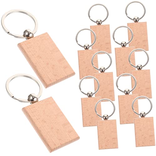 CLISPEED 12 Stück Holz Schlüsselanhänger Rohlinge DIY Bastelbedarf für Personalisierte Schlüsselanhänger Gepäckanhänger Handtaschen Deko und Mehr für Gravur und Kreative Projekte von CLISPEED