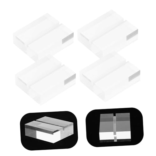 CLISPEED 12 Stück Teiliges Acryl Kartenhalter Stabiler Postkarten Visitenkartenständer mit Flachem Boden Platzsparend für Schreibtisch Transparent Geeignet für Büro Meetings Events von CLISPEED