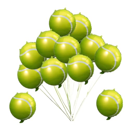 CLISPEED 12 Stück Teiliges Aufblasbares Folien Tennisball mit Aufhängeloch Langlebige Tennisparty Deko für Sommer Strand und Poolfeiern Wetterbeständige Sport Ballons für Outdoor Events von CLISPEED
