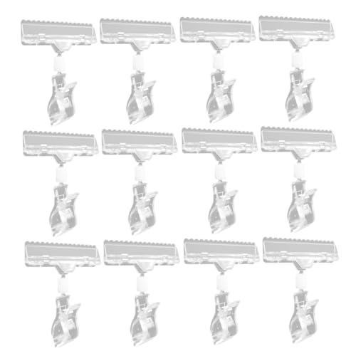 CLISPEED 12 Stück Teiliges Drehbare Preisschildhalter Kunststoff Clips für Einzelhandel Langlebige Leichte Etikettenhalter Vielseitig Einsetzbar in Supermärkten Geschäften und von CLISPEED