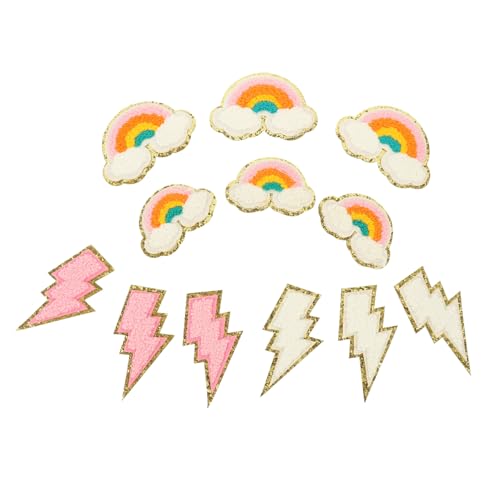 CLISPEED 12 Stück Teiliges Gestickte DIY Patches mit Regenbogen Blitzmotiven Selbstklebend und Bügelbar Dekorative Stoffaufnäher zur Kleidung Reparatur und Individuellen Verzierung Shirts CLISPEED 12 Stück Teiliges Gestickte DIY Patches mit Regenbogen Blitzmotiven Selbstklebend und Bügelbar Dekorative Stoffaufnäher zur Kleidung Reparatur und Individuellen Verzierung Shirts von CLISPEED