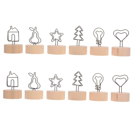 CLISPEED 12 Stück Teiliges Holzsockel Memo Clip mit Stabilem Eisenhalter Kreative Weihnachtskartenhalter für Tischdekoration Vielseitiger und Fotoständer für Party Büro Zuhause CLISPEED 12 Stück Teiliges Holzsockel Memo Clip mit Stabilem Eisenhalter Kreative Weihnachtskartenhalter für Tischdekoration Vielseitiger und Fotoständer für Party Büro Zuhause von CLISPEED