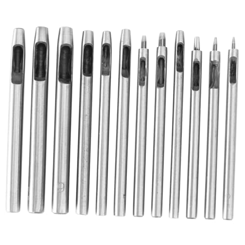 CLISPEED 12 Stück Teiliges Locher Set aus Hitzebehandeltem Legierungsstahl Präzise Hohlstanzer für Gürtel Uhrenarmbänder und Kunsthandwerk Langlebiges Punch Werkzeug für Saubere von CLISPEED