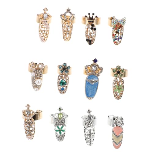 CLISPEED 12 Stück Teiliges Manicure Fingerring mit Strasssteinen Verstellbare Nagelringe für Damen Modischer Nagelschmuck für Hochzeit Party und Festliche Anlässe Langlebiges Design CLISPEED 12 Stück Teiliges Manicure Fingerring mit Strasssteinen Verstellbare Nagelringe für Damen Modischer Nagelschmuck für Hochzeit Party und Festliche Anlässe Langlebiges Design von CLISPEED