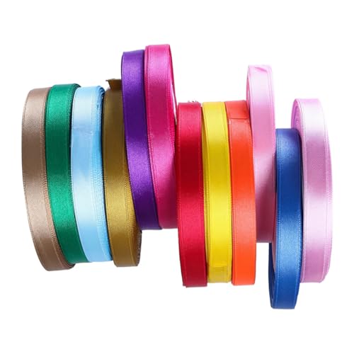 CLISPEED 12 Stück Teiliges Polyester Satinband Breit Yards Lang Einfarbiges Geschenkband in Farben für Geschenkverpackung Basteln Hochzeitsdeko und DIY Schleifen CLISPEED 12 Stück Teiliges Polyester Satinband Breit Yards Lang Einfarbiges Geschenkband in Farben für Geschenkverpackung Basteln Hochzeitsdeko und DIY Schleifen von CLISPEED