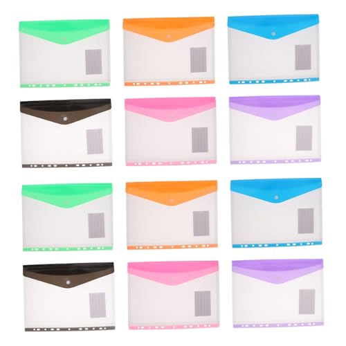 CLISPEED 12 Stück Teiliges Schutzmappe Halbtransparente Lochtaschen Flexible Lose Blattspeicherung Bunte Dokumententaschen für Büro und Schule CLISPEED 12 Stück Teiliges Schutzmappe Halbtransparente Lochtaschen Flexible Lose Blattspeicherung Bunte Dokumententaschen für Büro und Schule von CLISPEED