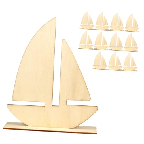 CLISPEED 12 Stück Teiliges Segelboot Holzscheiben zum Bemalen und Basteln Unvollendete DIY Holzklötze mit Stabilem Standfuß für Kreative Handarbeiten und Tischdekoration für Kunstprojekte CLISPEED 12 Stück Teiliges Segelboot Holzscheiben zum Bemalen und Basteln Unvollendete DIY Holzklötze mit Stabilem Standfuß für Kreative Handarbeiten und Tischdekoration für Kunstprojekte von CLISPEED