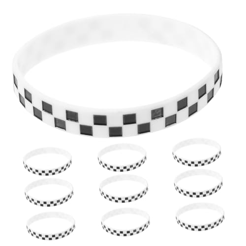 CLISPEED 12 Stück Teiliges Silikonarmband mit Weißen Karomuster Leichtes Racing Wristband für Sportveranstaltungen Partydeko und Motorsport Fans Komfortabel und Langlebig CLISPEED 12 Stück Teiliges Silikonarmband mit Weißen Karomuster Leichtes Racing Wristband für Sportveranstaltungen Partydeko und Motorsport Fans Komfortabel und Langlebig von CLISPEED