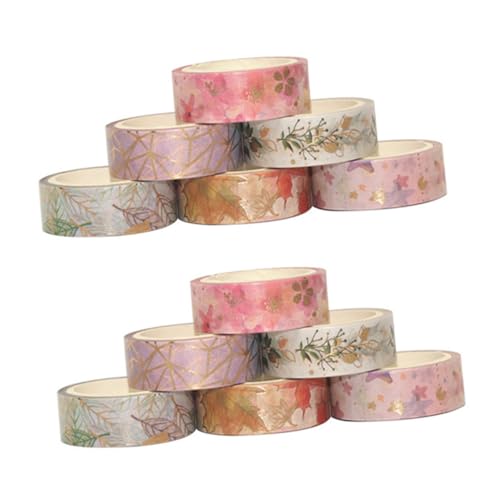 CLISPEED 12 Stück Teiliges Washi Tape Japanischer Stil mit Floralem Muster Reißbares Dekoratives DIY Klebeband für Scrapbooking Basteln Karten und Geschenkdekoration Vielseitig und von CLISPEED