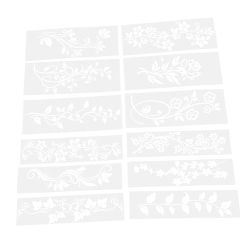 CLISPEED 12 Stück Wiederverwendbare Blumenschablonen mit Ranken Kreative Malvorlagen für Wände Möbel und Leinwände für Heimdekoration und Diy Projekte von CLISPEED