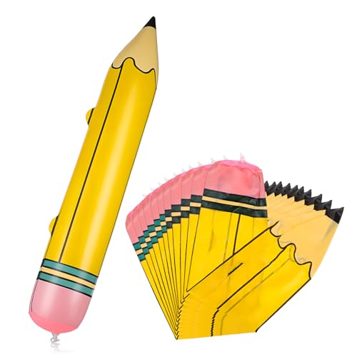CLISPEED 12 Stück aufblasbares Bleistiftspielzeug Riesige Fotografie-Requisite mit Bleistift Riesenstifte Bleistift aufblasen lustiger bleistift Aufblasbarer Schulbedarf PVC Zufällige Farbe von CLISPEED