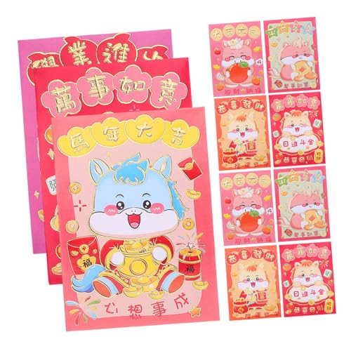 CLISPEED 120 Stück Karton Pferd Rote Umschläge Lunar Year Geldumschläge Hongbao Für Frühlingsfest Party von CLISPEED