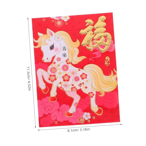 CLISPEED 120 Stück Rote Umschläge Chinesisches Neujahr Pferd Kreative Lunar Year Hong Bao mit Großzügigem Platz für Geldgeschenke und Karten Kindgerechte Cartoon Designs für Frühlingsfest CLISPEED 120 Stück Rote Umschläge Chinesisches Neujahr Pferd Kreative Lunar Year Hong Bao mit Großzügigem Platz für Geldgeschenke und Karten Kindgerechte Cartoon Designs für Frühlingsfest von CLISPEED