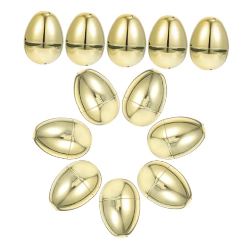 CLISPEED 12Stücke Goldene Ostereier Befüllbare Kunststoff Ostereier Leuchtende Deko für Osterfeiern Einfach Aufzuhängen Kreative Party Gefälligkeiten für von CLISPEED