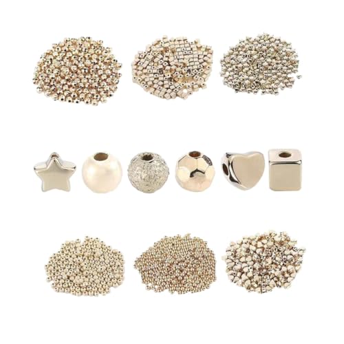 CLISPEED 1300 Stück Teiliges DIY Schmuckperlen aus Ccb Verschiedene Formen Wie Herz Stern Rund Quadratisch Goldene Abstandshalter Perlen für Halsketten und Armbänder für Schmuckherstellung CLISPEED 1300 Stück Teiliges DIY Schmuckperlen aus Ccb Verschiedene Formen Wie Herz Stern Rund Quadratisch Goldene Abstandshalter Perlen für Halsketten und Armbänder für Schmuckherstellung von CLISPEED