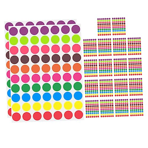 CLISPEED 1400 Stück Teiliges Bunte Runde Klebepunkte Selbstklebend Ablösbar Runde Etiketten Aufkleber für Verpackungen Karten Notizbücher Beschriftbar und Vielseitig Einsetzbar von CLISPEED