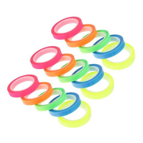 CLISPEED 15 Rollen Farbiges Transparentes Wasserdichtes Markierungs Haftnotiz klebeband Multifunktionale Professionelle Portable Seitenmarker für Notizen und Textmarkierung von CLISPEED