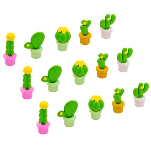 CLISPEED 15 Stück Teiliges Cartoon Radiergummi Kaktusform Lustige Radiergummis für Schule und Büro Langlebig Sicher und Praktisch Zufällige Farbe Zufällige Farbe von CLISPEED