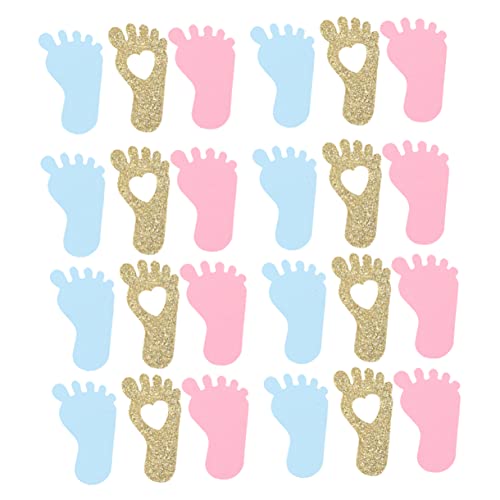 CLISPEED 150 Stück Babyfüße Konfetti Bunte Schimmernde Tischdekoration für Gender Reveal und Babyparty CLISPEED 150 Stück Babyfüße Konfetti Bunte Schimmernde Tischdekoration für Gender Reveal und Babyparty von CLISPEED