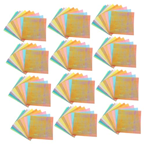 CLISPEED 150 Stück Farbiges Schimmerndes und Iridescentes Quadratisches Faltpapier für Diy Dekoration Scrapbooking und Bastelprojekte für Erwachsene von CLISPEED