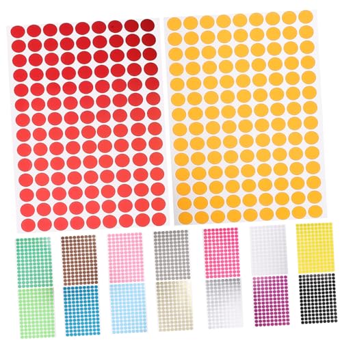 CLISPEED 16 Blatt Klebepunkte Aufkleber Selbstklebend Farbige Dot Sticker für Klassifikation Basteln Büro und Dekoration Wasserfest Vielseitige Runde Etiketten für DIY und Organisation CLISPEED 16 Blatt Klebepunkte Aufkleber Selbstklebend Farbige Dot Sticker für Klassifikation Basteln Büro und Dekoration Wasserfest Vielseitige Runde Etiketten für DIY und Organisation von CLISPEED