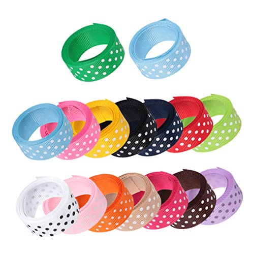 CLISPEED 16 Stück Polyester Grosgrain Bänder mit Punkten DIY Haarschmuck und Dekoration für Feste zum Basteln von Haarschleifen Girlanden und Mehr von CLISPEED
