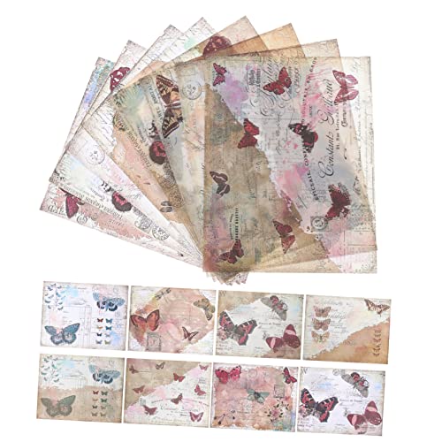 CLISPEED 16 Stück Teiliges Vintage Scrapbook Papier Retro DIY Hintergrundpapier für Notizbuch Fotoalbum und Kartenherstellung Dekoratives Material für Basteln von CLISPEED